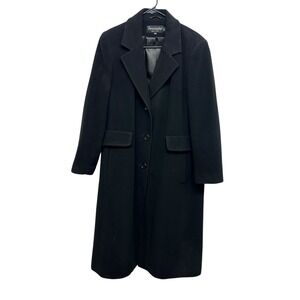 Forecaster Boston Women's 14P Black Lambswool Cashmere Overcoat Winter Classic